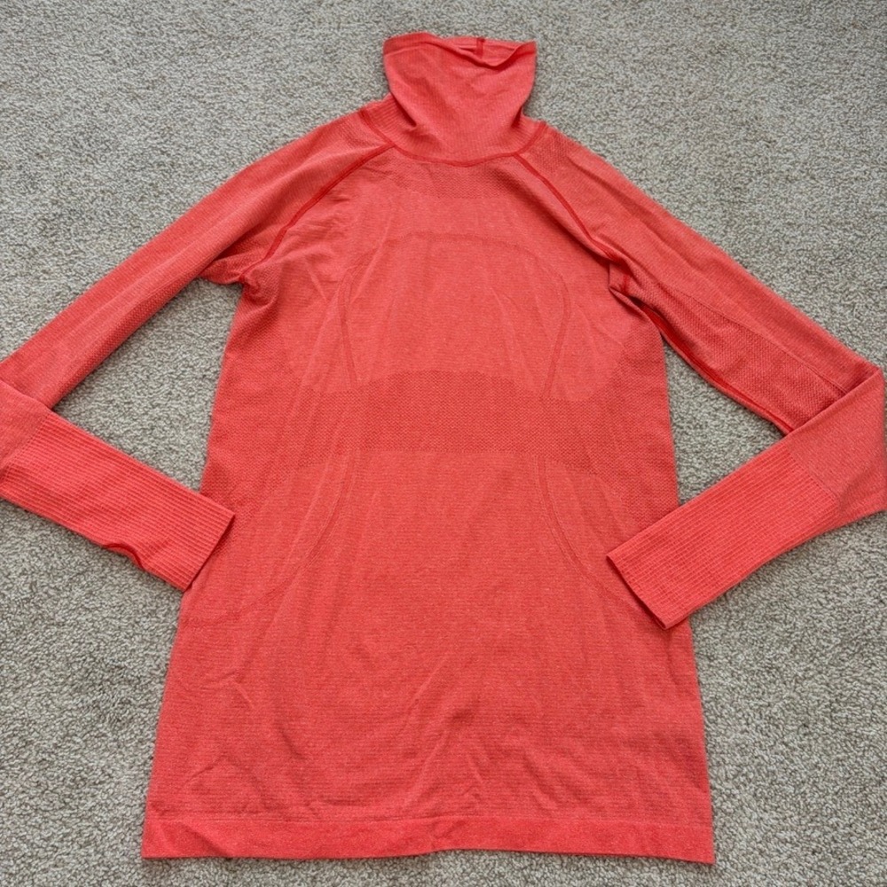 Lululemon Swiftly Tech Turtleneck Womens 10 Red Long Sleeve Running Athletic Top